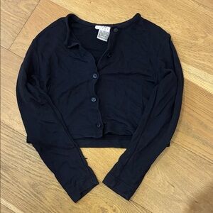 Talbots Black Button-Up Cardigan